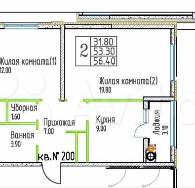 двухкомнатная Юго-западный район