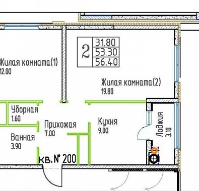двухкомнатная Юго-западный район